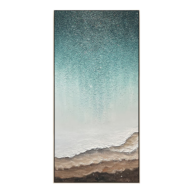 水競抽象手繪油畫(huà)現代簡(jiǎn)約玄關(guān)畫(huà)輕奢高級感正對門(mén)走廊裝飾畫(huà)立體肌理 星河入夢(mèng) 香檳銀(環(huán)?？? 80*160(60%用戶(hù)選擇)