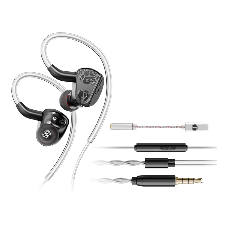 竹林?zhù)B【新品首發(fā)】驚鴻Z3雙動(dòng)圈HIFI有線(xiàn)耳機掛耳式耳塞發(fā)燒級高清有麥直播音樂(lè )耳機電競游戲2025新款 黑3.5MM有麥版+E1藍牙線(xiàn)+x1pro T