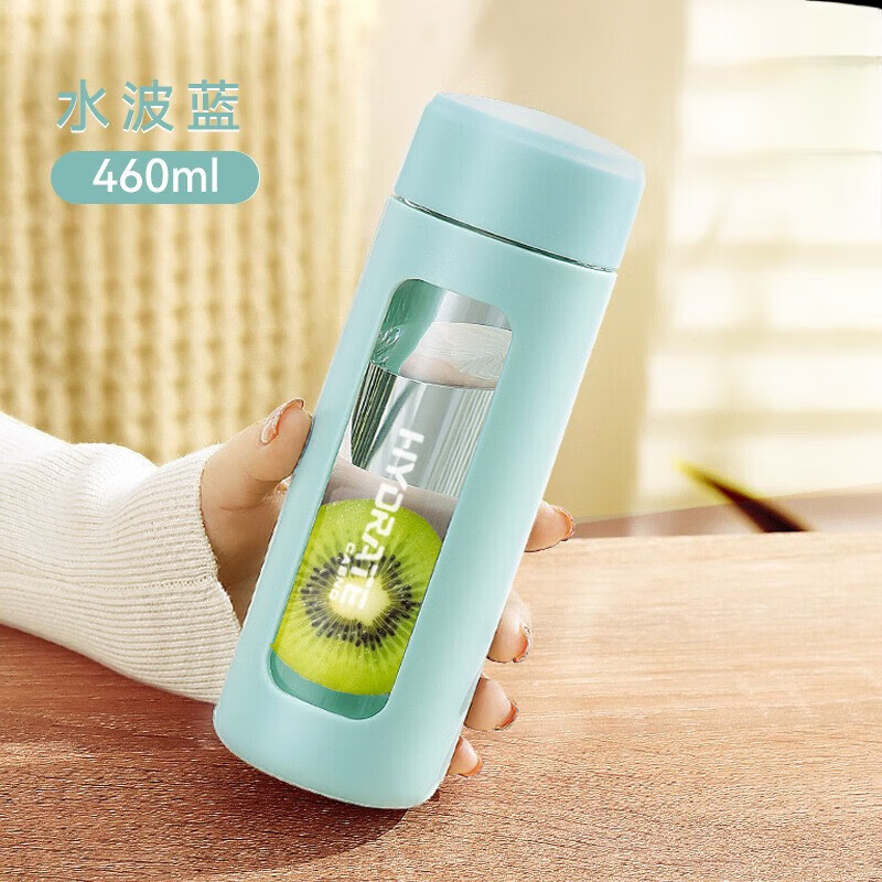 卡西诺水杯便携办公家用高颜值男女士玻璃杯带滤网泡茶杯塑玻杯小杯子