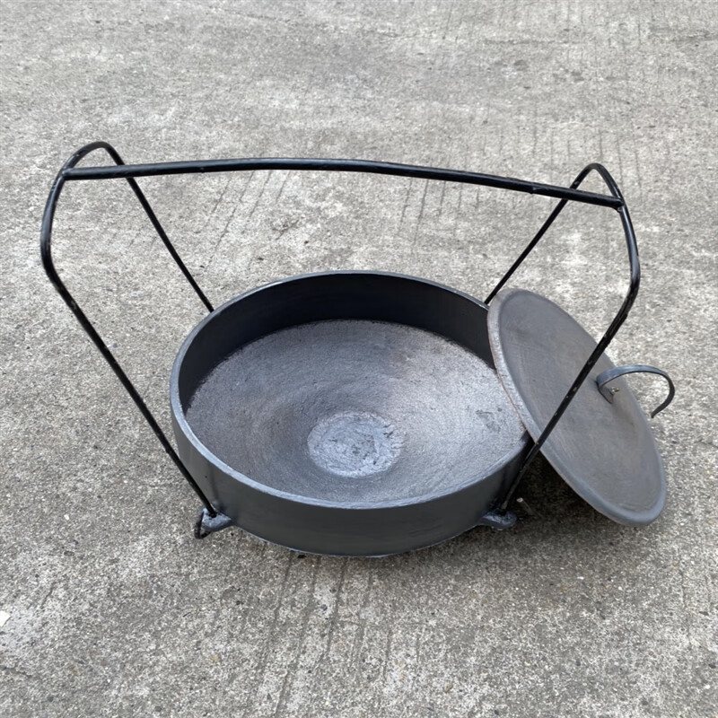 澳颜莱吊锅铁锅 传统老式铸铁鼎锅生铁顶锅特厚老铁吊锅吊罐铁锅鸡