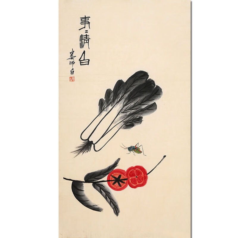 娄师白《事事清白》名人手绘真迹字画花鸟艺术品拍卖书画国画客厅装饰