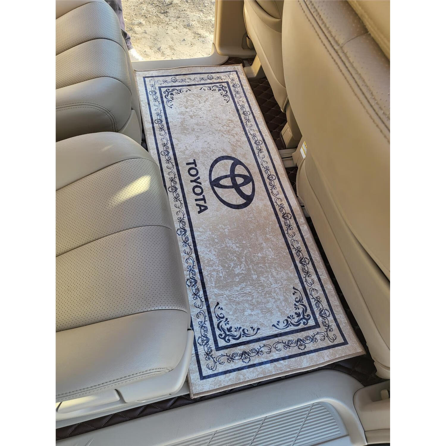 埃尔法大霸王汽车中排垫木地板上层小垫中排垫用品 丰田商务中排米色