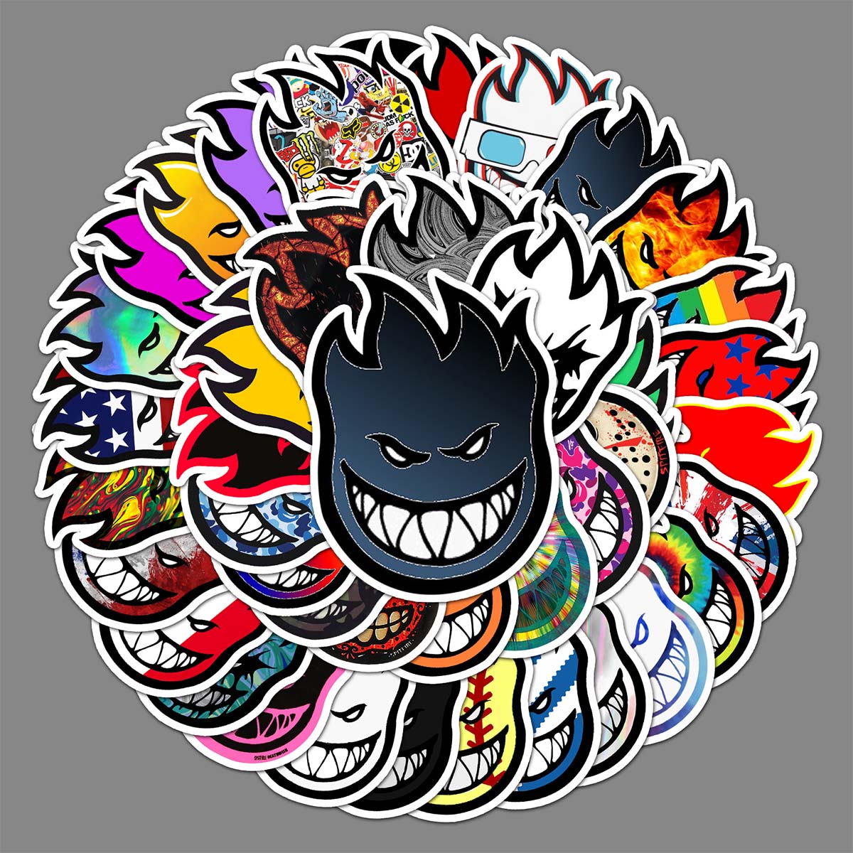 50张潮牌小火人涂鸦贴纸 潮流炫酷创意个性图案 滑板文具盒吉他平板