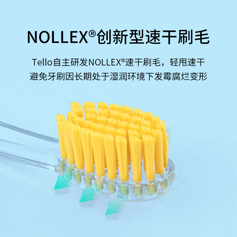 TELLO瑞士进口泰尔乐中硬毛去渍牙刷去烟渍茶渍牙渍黄牙牙垢男女士成人 紫色- 1支