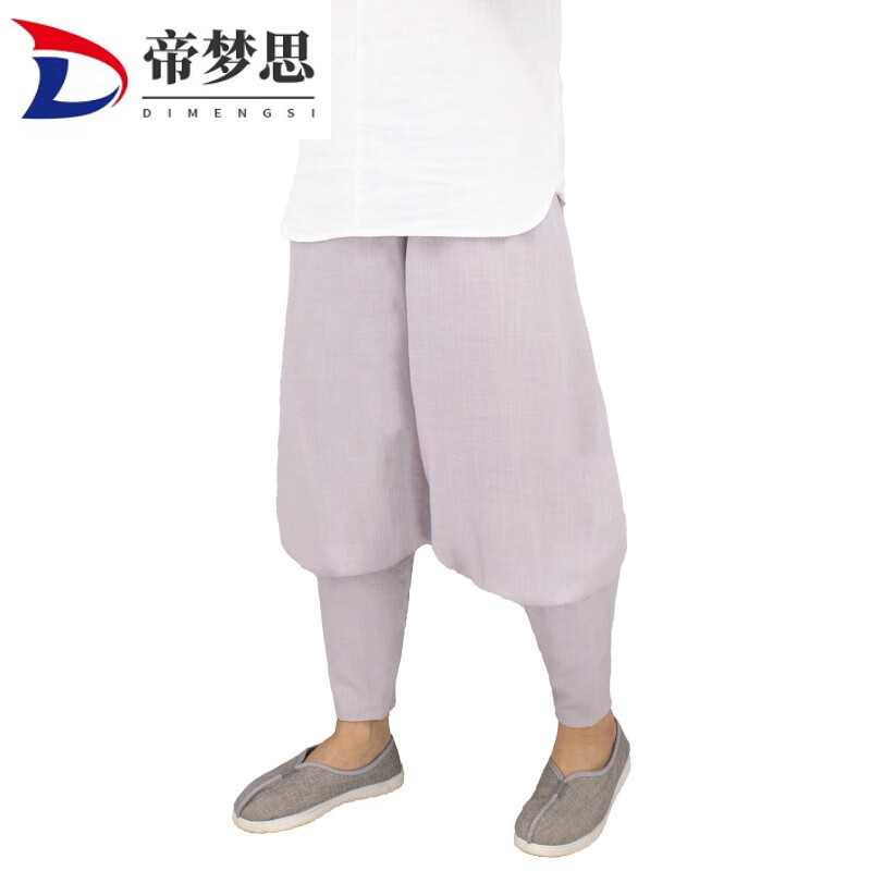 帝梦思僧裤免绑腿男薄款僧人尼姑和尚裤子透气出人裤褂裤 浅灰色 s