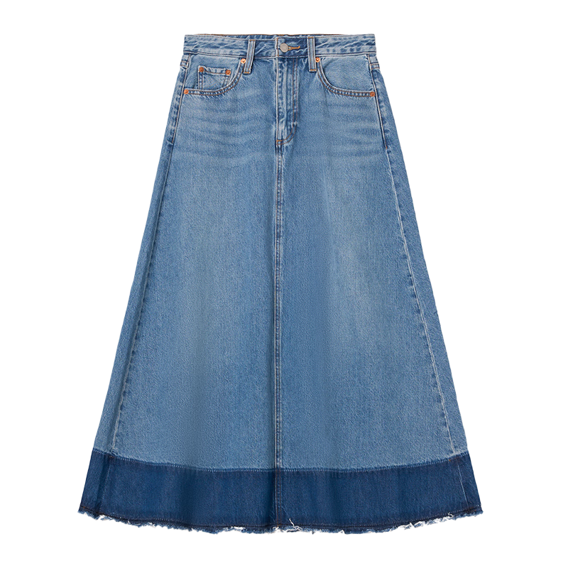 Levi’s【商場同款】李維斯女士牛仔半身長裙001XR-00 藍色 L (27)
