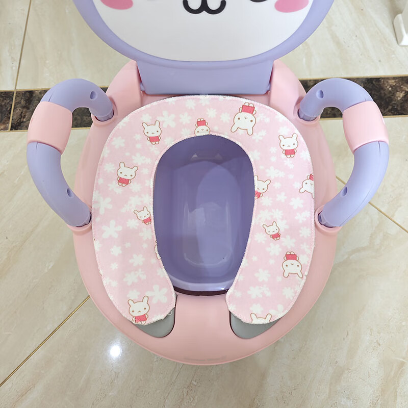 温庭儿童马桶垫坐垫圈宝宝坐便器软垫小孩马桶保暖垫绑带款加绒垫冬季