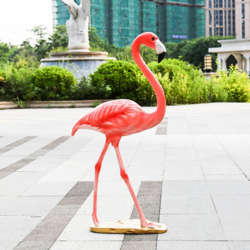 恒愎仿真火烈鸟摆件大落地一对花园景观庭院动物雕塑饰别墅婚庆橱窗