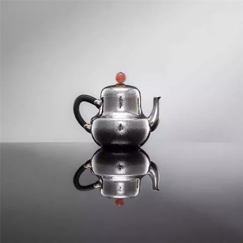 道合心呆坐 | 足银999纯手工纯银泡茶壶家用功夫茶道思亭寸发标范泽峰