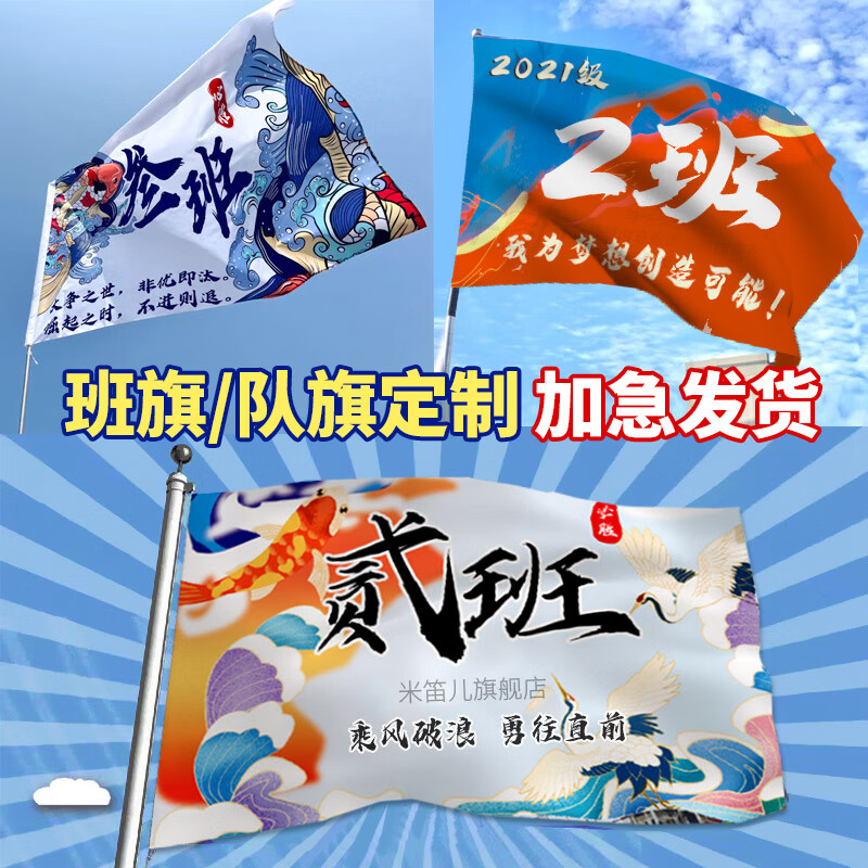 班旗定制班徽图案旗子校徽logo彩旗设计学校篮球足球队旗制作校运