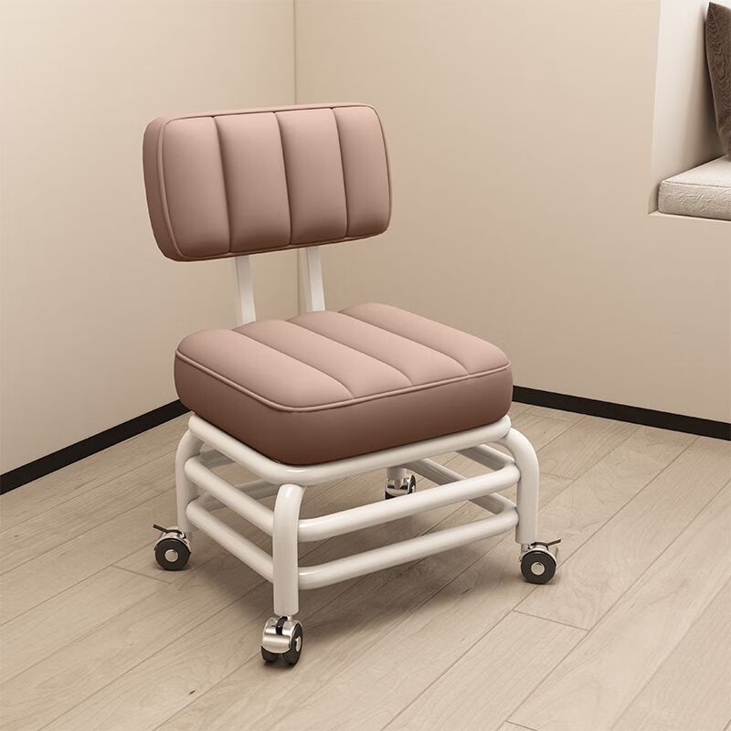 朵貌德国品质滑轮三层加固椅子矮凳万向轮小凳子带娃神器儿童靠背滑轮 三层加固更安全浅灰色(静音轮)