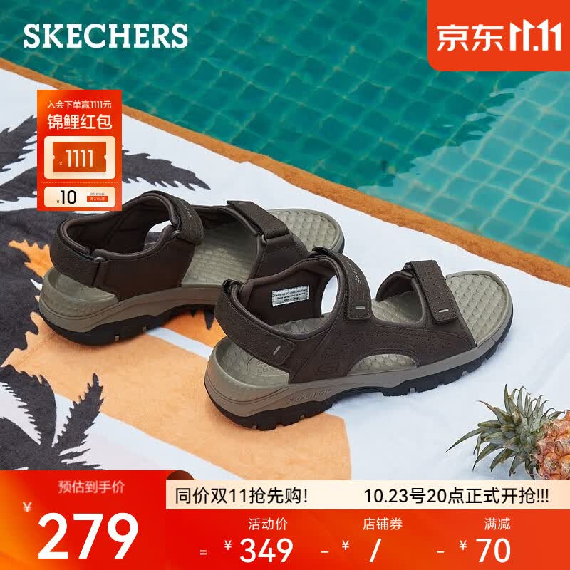 斯凯奇（Skechers）凉鞋男2023冬季运动休闲软底外穿沙滩鞋潮流拖鞋204105 巧克力色/CHOC 43怎么看?