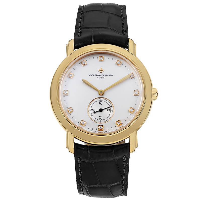 【二手95新】江诗丹顿马耳他18k黄金后镶钻手动机械男表81000/000j