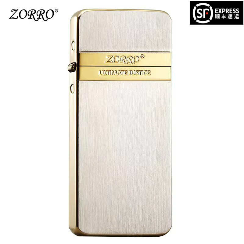 佐罗(zorro)煤油打火机zc5薄款砂轮拉丝标志小巧砂轮打火机 zc5301a金