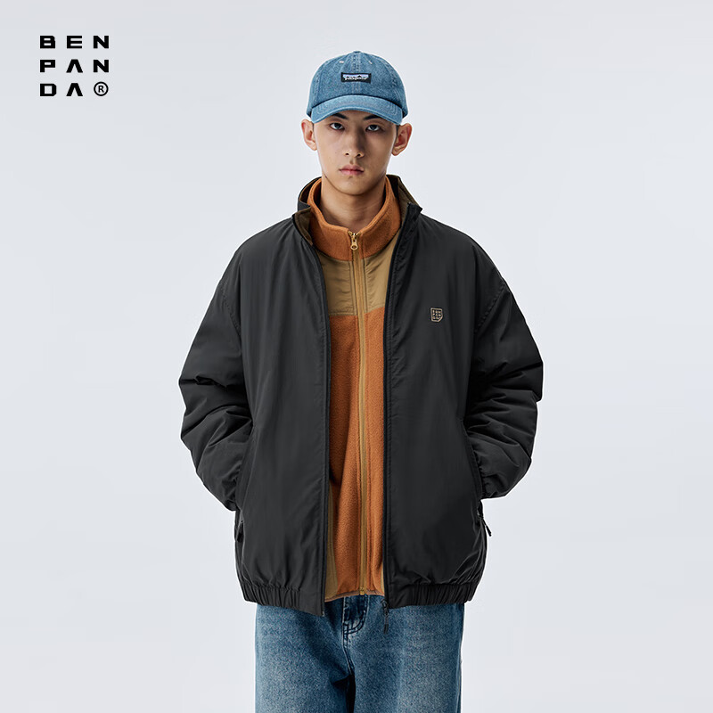 熊猫·本（ben.panda） 棉服男保暖加厚棉衣防泼水立领宽松秋冬新款户外山系防寒外套 深灰色 御极升级「标准版」 XL