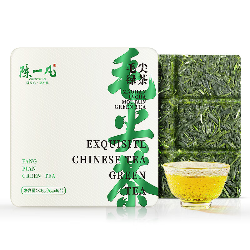 陈一凡 绿茶 毛尖茶  2024年新茶礼盒装茶叶绿茶浓香型30g
