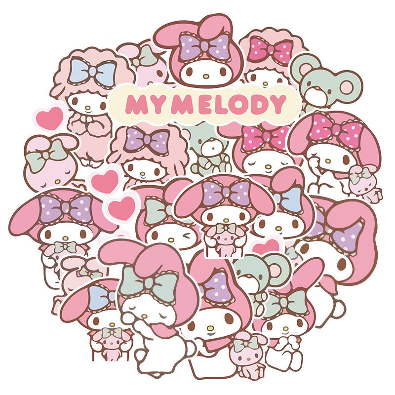 心卡通贴纸 美蒂小恶魔库洛米100枚可防水学生手账素材贴画 美乐蒂 50