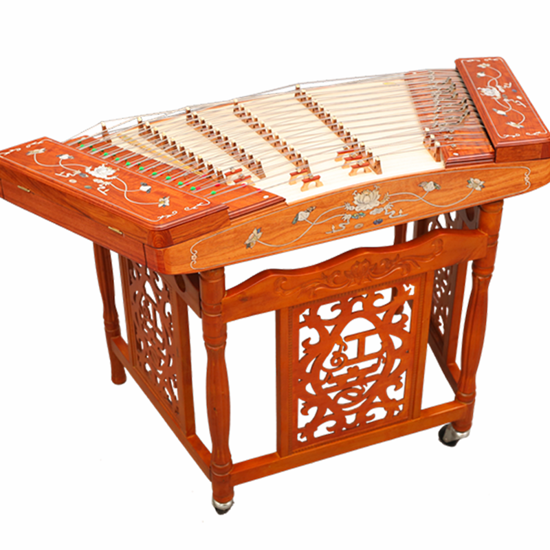 耀森乐器初学 练习 扬琴 花梨 专业演奏级402老花梨贝雕扬琴成人儿童