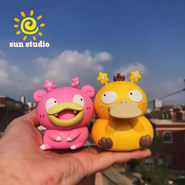 chen)宝可梦gk萌宝系列憨憨二人组可达鸭皮卡丘桌面车载摆件 呆呆兽