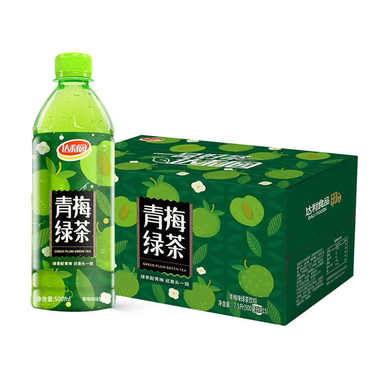 达利园青梅绿茶饮料500ml*15瓶整箱装青梅果汁果味茶饮品新老包装