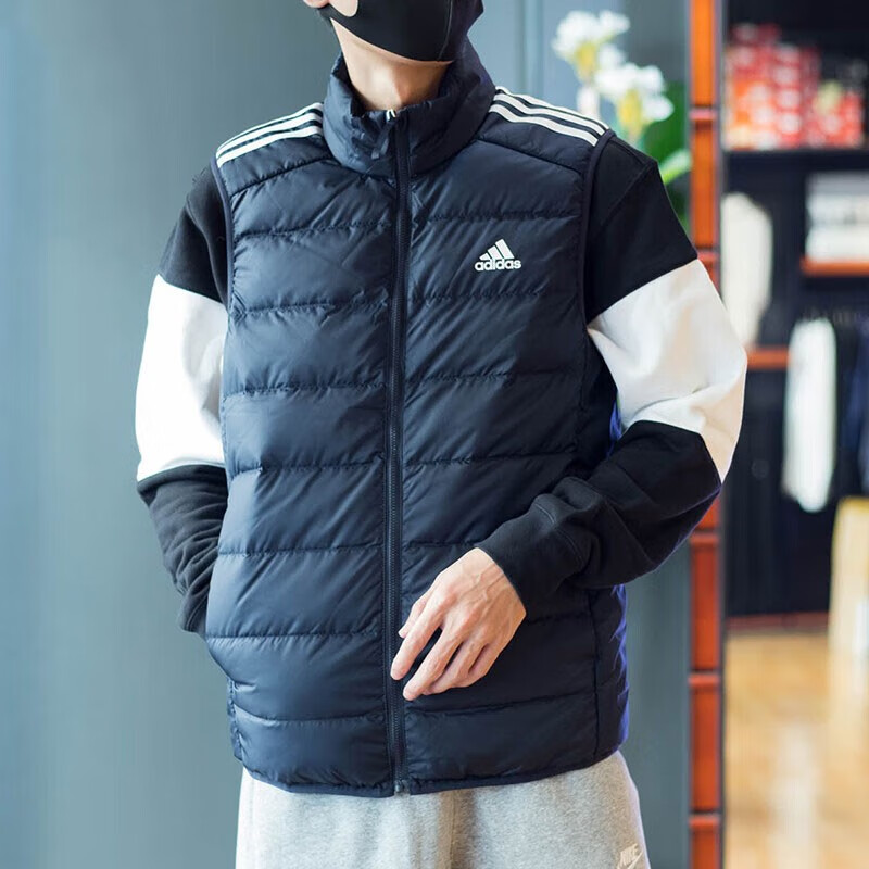 阿迪达斯 (adidas)羽绒马甲男士冬季款户外健身训练运动服鸭绒保暖