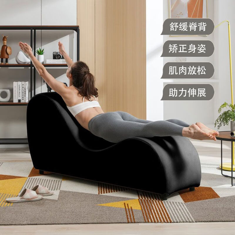 溥覃陽(yáng)臺(tái)臥室情侶貴妃椅小戶(hù)型客廳網(wǎng)紅躺椅創(chuàng)意單人異形沙發(fā)瑜伽椅 黑色貴妃椅