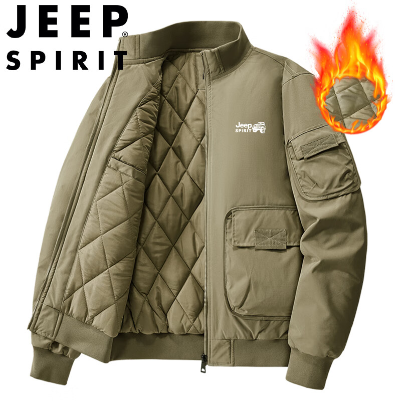 ���ڲ�����JEEP SPIRIT�����޷��ﶬ�����׼Ӻ�ů�����˶�������װ���� ����ɫ L 