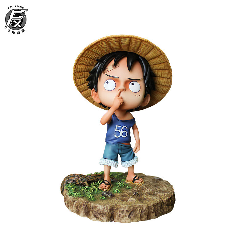 迪士尼(disney)海贼王童年抠鼻沙雕路飞q版摆件车载机箱摆件生日礼物