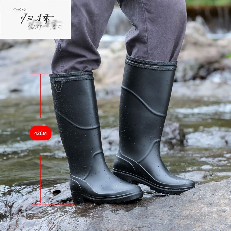 钓鱼鞋防蛇咬水鞋防滑防水劳保高筒水靴子户外防咬耐磨男胶鞋时尚
