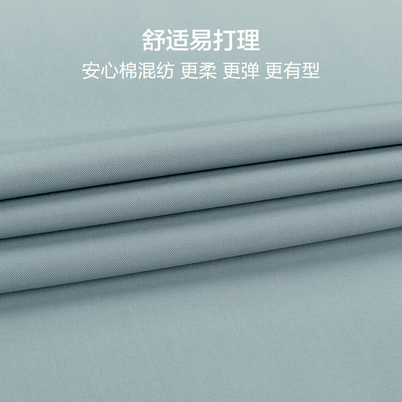 红豆【舒弹安心棉】长袖衬衫男25春季新品纯色白色衬衫长袖衬衣男工装 薄荷绿C1 41 【推荐70-77公斤】