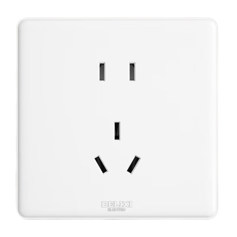 德力西開(kāi)關(guān)插座面板電工電料家用開(kāi)關(guān)暗裝86型墻壁電源插座CD815系列白 正五孔插座