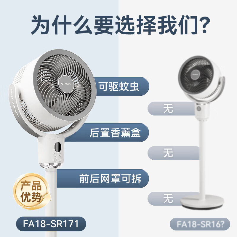 艾美特（AIRMATE）空气循环扇智能AI语音2024新落地电风扇家用8档大风量轻音节能落地扇遥控触控台立三用便携电风扇 新款【智能语音+台立三用】FA18-SR162