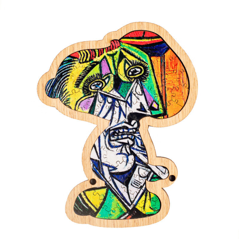 毕加索女人的哭泣彩色木质diy积木拼装玩具奥特曼木制拼图成人 毕加索