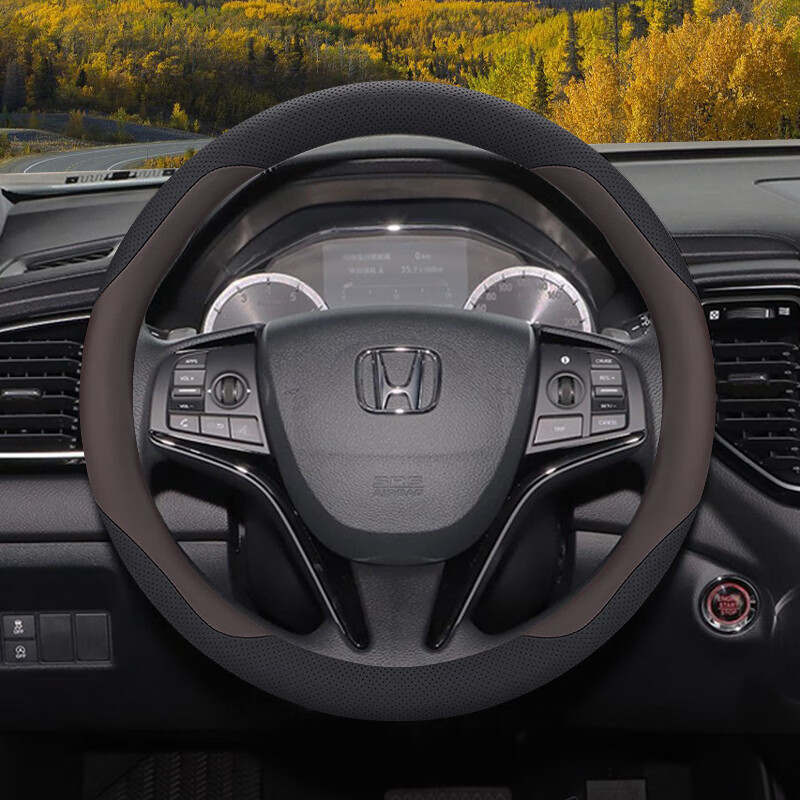夏博克适用2023款本田冠道方向盘套17/19/20/22/23款urv车内饰把套 黑