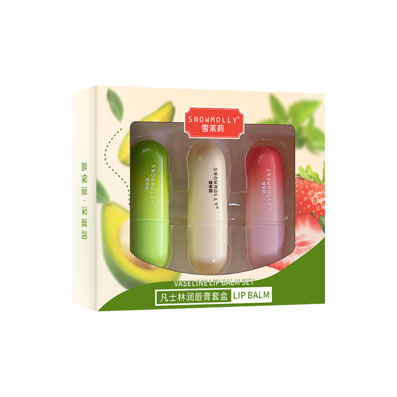凡士林润唇膏滋润保湿补水防干裂唇膏-清清薄荷润唇膏 礼盒三支装【店长推荐】