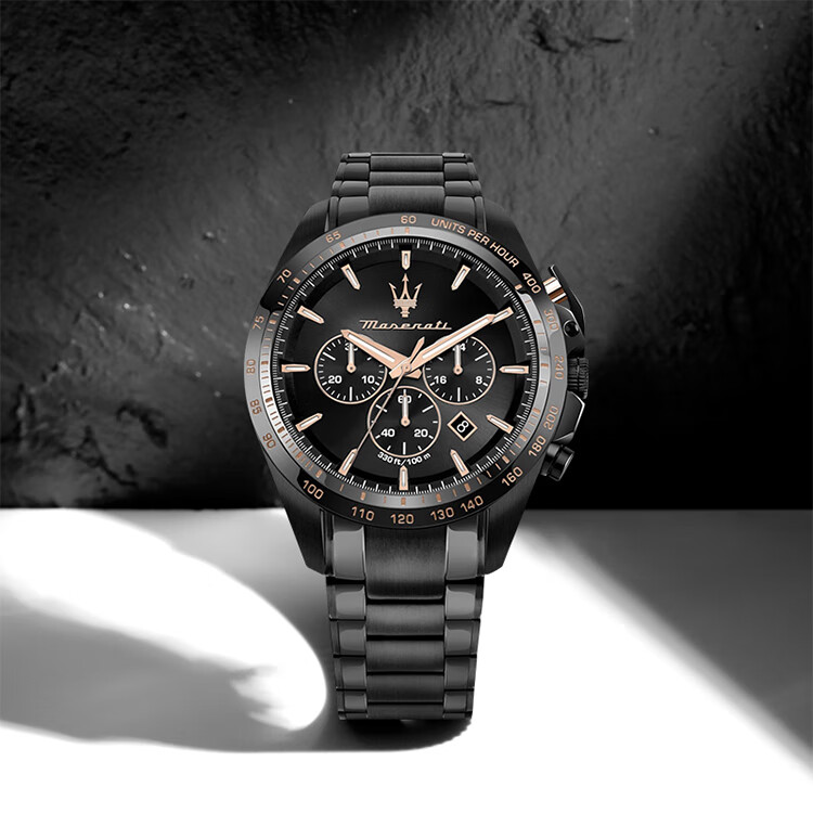 玛莎拉蒂运动手表男黑武士轻奢潮流防水大表盘时尚男表学生生日新年礼物 【爆款】经典武士黑 R8873612048