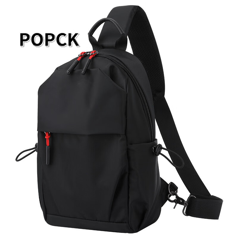 popck休闲胸包男士简约单肩斜挎潮牌前背包时尚潮流运动小背包男胸前