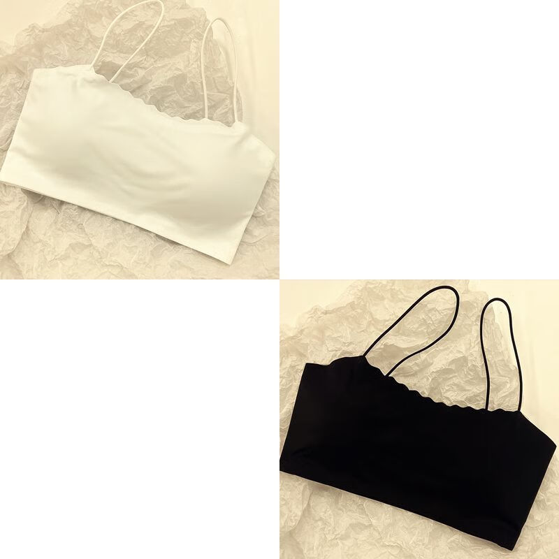 云雁细锦无痕冰丝内衣少女一体式学生吊带运动无钢圈文胸聚拢显胸小
