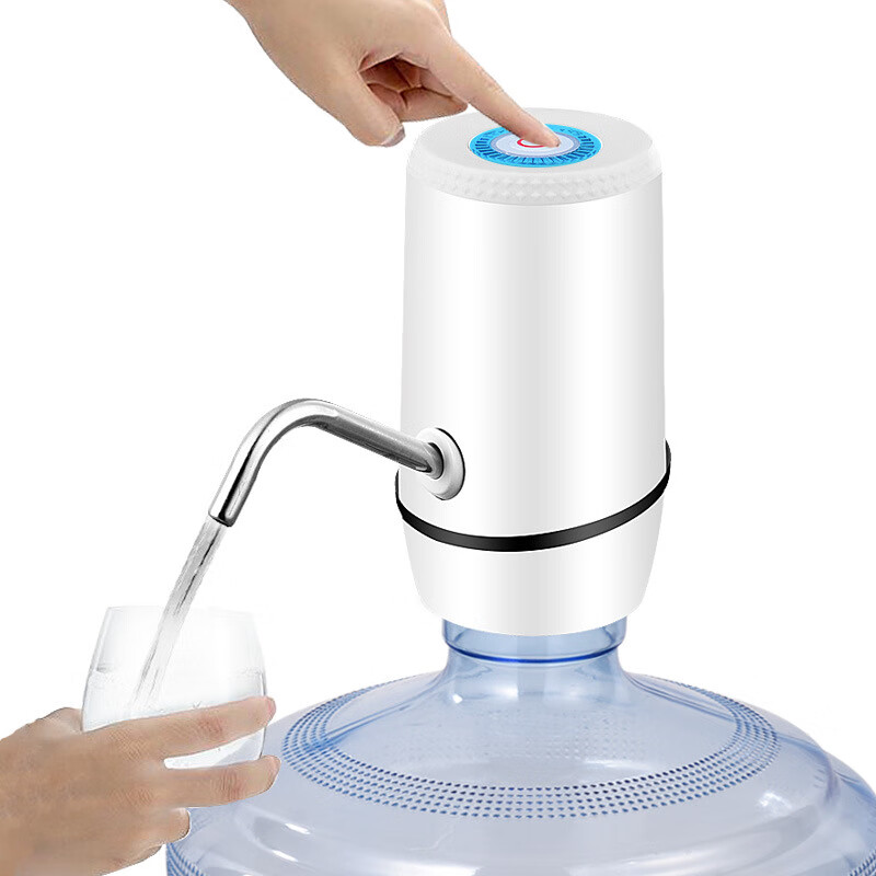 带灯电动抽水器桶装水纯净水饮水机家用自动上水压水器吸水器 019白色（1个装）
