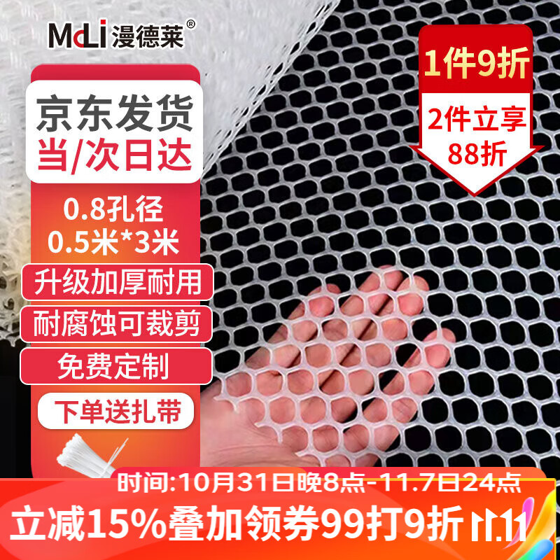 漫德莱阳台防护网 防坠塑料围栏网护栏网防猫网儿童隔离封窗网0.5*3米使用感如何?