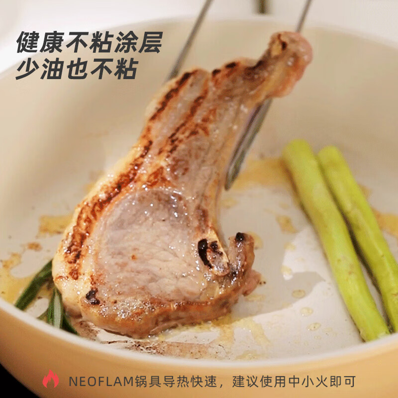 Neoflam平底锅不粘锅轻巧家用牛排煎饼煎蛋锅电磁炉燃气通用轻锅 煎锅【不粘涂层】 26cm