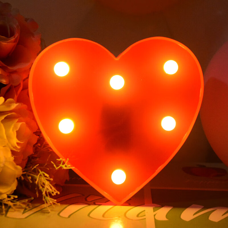 灯数字灯生日快乐灯字母灯我爱你发光灯loveyou汉字电子 红色心发光灯