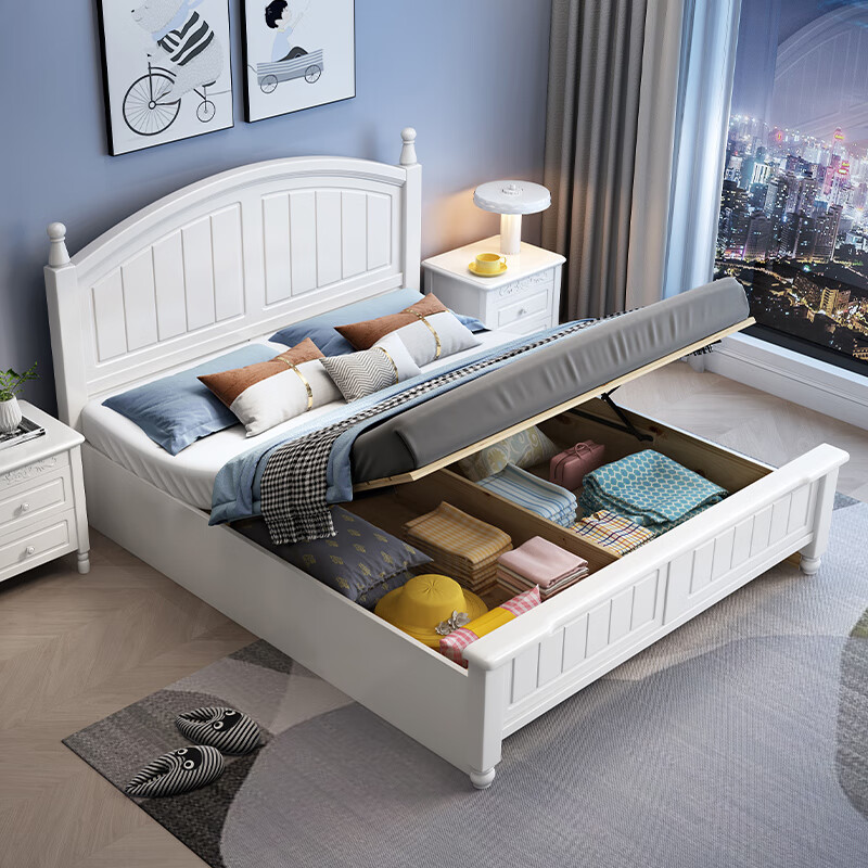 生态宜家【官方直销】1米2单人床男孩儿童床美式全实木1.5米1.