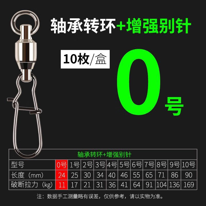 TULX连接器钓鱼八字环强拉力别针快速路亚不锈钢轴承海钓 8字环 不锈钢轴承别针-3# 10枚装