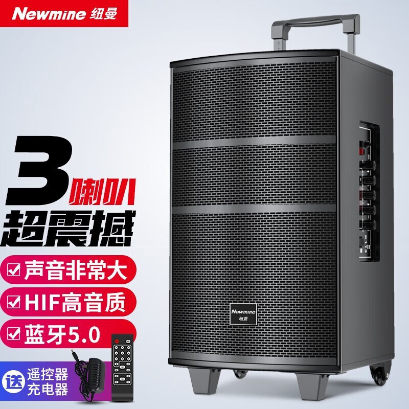 大尺寸户外大音量拉杆音箱大功率便携式移动演出k歌ktv麦克风低音炮 l