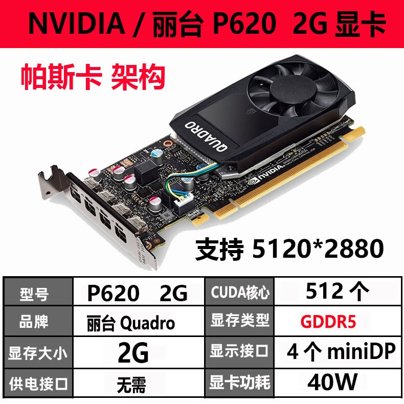 麗臺（LEADTEK）原裝Quadro P2000 P4000 M4000 RTX4000 8G 繪圖多屏拼接顯卡 P620  2G  1年質(zhì)保 8GB