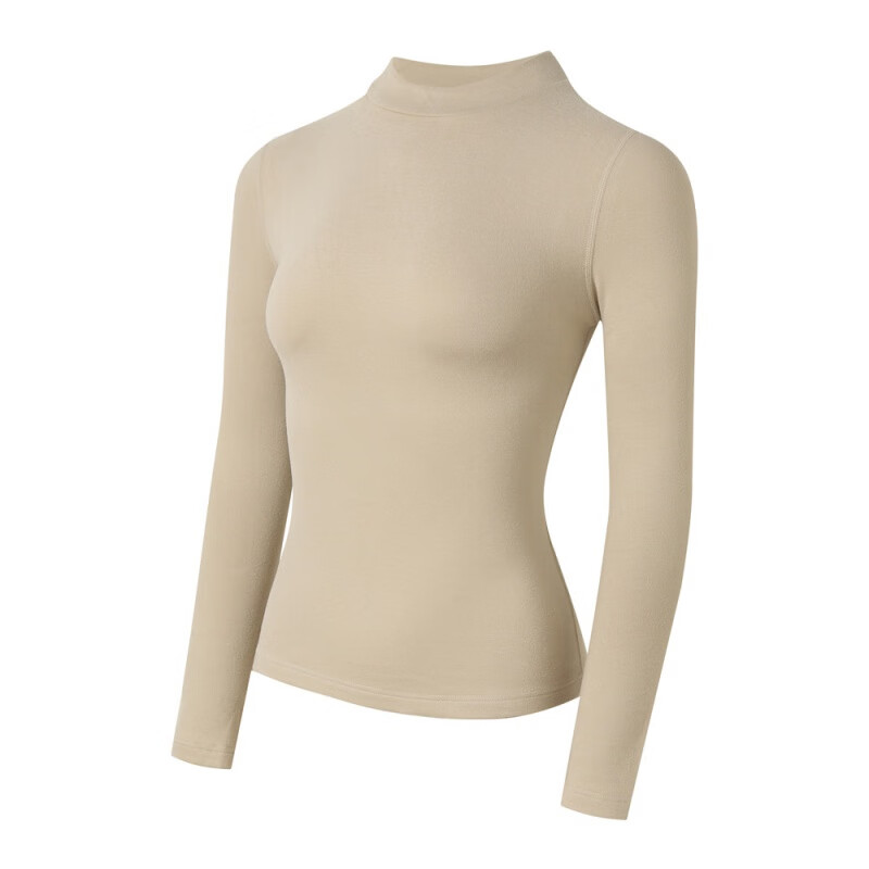 佧森滋半高领棉女士加厚加绒保暖秋衣中领肌底衣内搭外穿秋衣打底衫 女G2002-1若草色-中领单衣 M/160(80-10