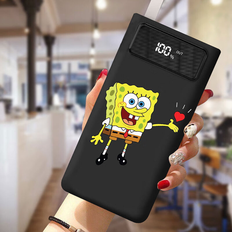 便捷携带卡通快充五万移动电源手机通用 高配版大容量21白-汤姆吃药