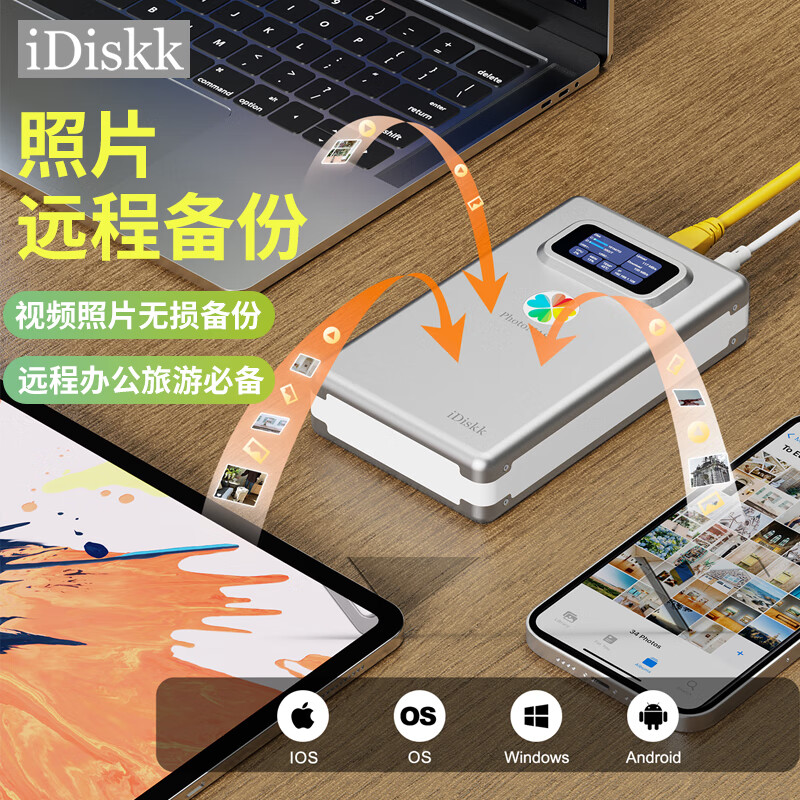 iDiskk PhotoNAS洢˽ƼͥӲ ԶļԶ̷ֻͬԻ ͥƬ߱NAS-4TB1589Ԫ