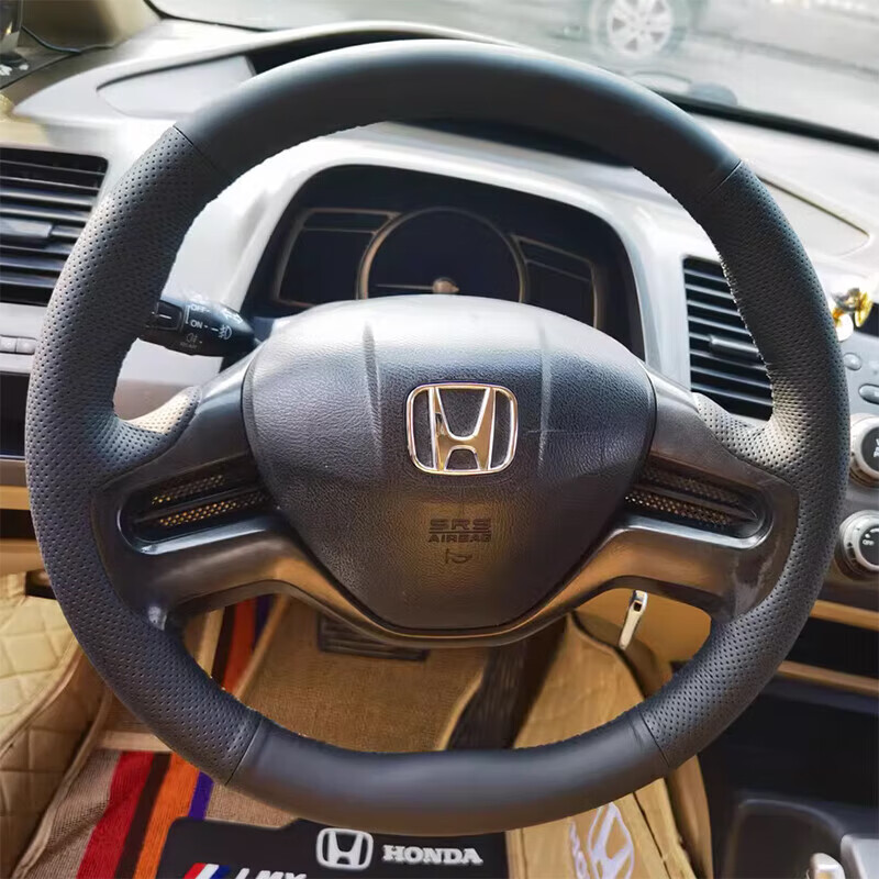 韩晴06-07-08-09款本田八代思域方向盘套牛皮8代半把套手缝专用全包款
